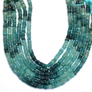 Natural Rare Grandidierite 5mm-6mm Faceted Heishi Beads | 10&quot; Strand | AAA+ Grandidierite Semi Precious Gemstone Tyre Rondelle Loose Beads