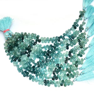 AAA+ Grandidierite Gemstone 7x10mm Pear Briolette Faceted Beads | 8inch Strand | Natural Grandidierite Semi Precious Gemstone Pear Briolette