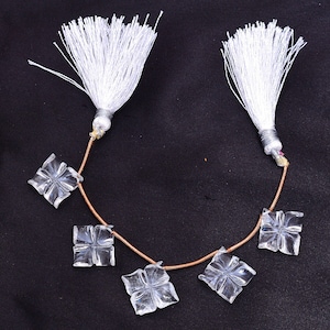 AAA + Crystal Quartz Edelstein Perlen | 12 x 12 mm Quadrat Fancy Beads | Natürliche Crystal Quartz Halbedelstein Quadrat Lose Perlen