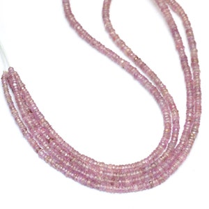 AAA+ Purple Sapphire 2.50mm-4mm Graduating Size Faceted Rondelle Beads | 16&quot; Strand | Natural Sapphire Precious Gemstone Loose Beads