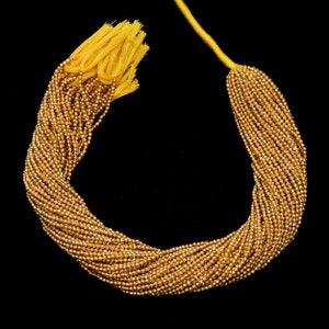 AAA+ Golden Pyrite Gemstone 2mm-3mm Faceted Rondelle Beads | 13inch Strand | Natural Yellow Gold Pyrite Semi Precious Gemstone Loose Beads