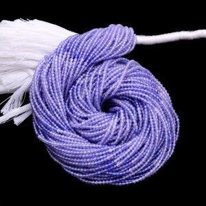Natural AAA+ Tanzanite Gemstone 2mm Rondelle Micro Faceted Beads | 13inch Strand | Multi Tanzanite Semi Precious Gemstone Faceted Beads