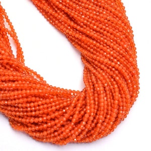 Pack Of 10 Strands - AAA+ Carnelian Gemstone 2mm-3mm Faceted Beads | 13inch strand | Natural Carnelian Semi Precious Gemstone Rondelle Beads