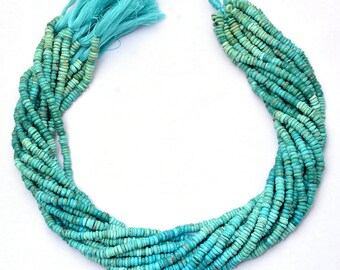 8 Inch Strand AAA Arizona Turquoise Faceted RONDELLS 5-6mm size aprx,Great Value Item