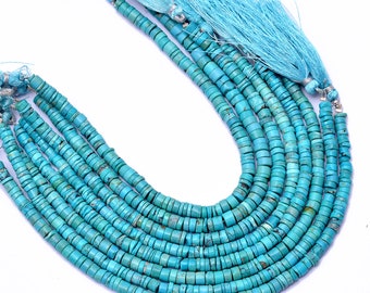 TRQ-013 AAA Quality 14 Inch Strand Size-6-10mm Approx Natural Arizona Turquoise Smooth Tube Shape Beads
