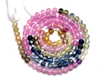 5 Strands Natural Tundru Saphire Rondelle Faceted Gemstone Beads 13 Inch Strand 3mm