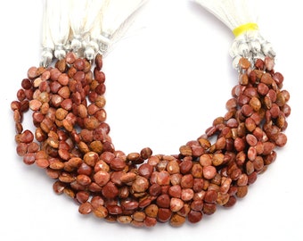 Red Jasper briolette-drilled rondelles 49 beads 15 strand