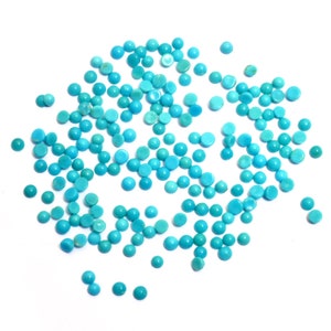 AAA + Türkis Rund Cabochon, Türkis Edelstein 3mm Lose Rund, Natürliche Arizona Türkis Halbedelstein Cabochon Lot mit Flacher Rückseite