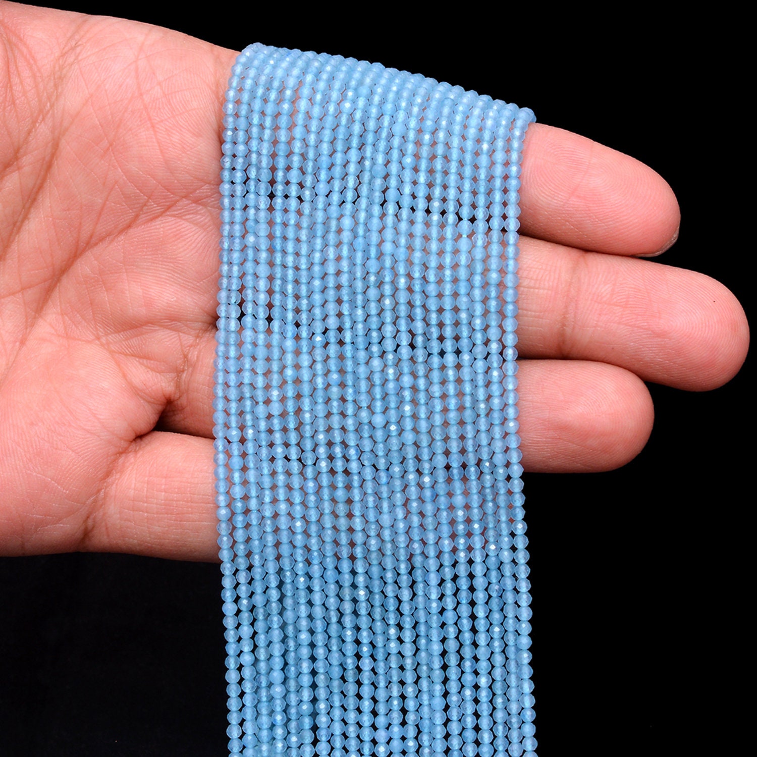 Perline Rotonde In Pietra Preziosa Di Giada Blu Acqua Da 4 Mm, Filo Intero Da 14,5 Pollici (80020065-D616) - Italia - Foto 8