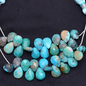AAA Turquoise Gemstone 9x12mm Pear Briolette | 3inch Strand-66Carats | Natural Turquoise Semi Precious Gemstone Briolette Beads for Jewelry