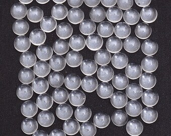 AAA+ Crystal Quartz 6mm Round Cabochon | Gemstone Round Cabochon Lot | Transparent Clear Quartz Natural Semi Precious Gemstone Cabochon Lot