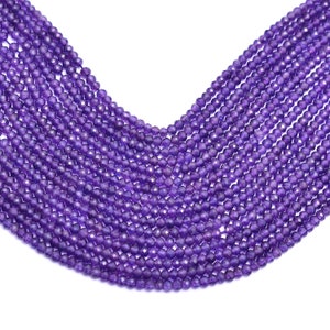 AAA+ Amethyst Gemstone 3mm-5mm Faceted Rondelle Beads | 13&quot; Strand | Natural Deep Purple Amethyst Semi Precious Gemstone Handcut Loose Beads