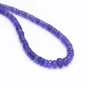 Rare Quality AAA+ Tanzanite Gemstone 3.50mm-7mm Faceted Rondelle Beads | 16&quot; Strand | Natural Tanzanite Precious Gemstone Rondelle Beads