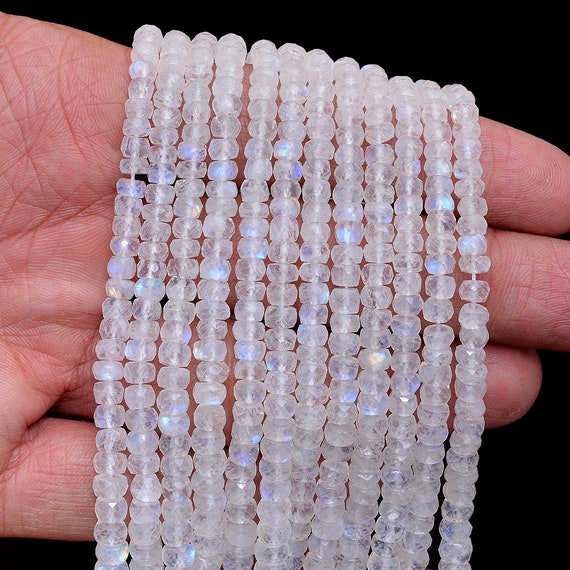 Natural Rainbow Moonstone Smooth Roundel Beads, 4 mm to 7 mm, Rainbow  Beads, Moonstone strand, 8 Inch Full Strand, per strand price