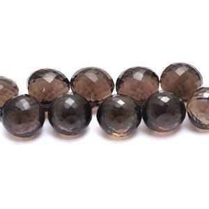 AAA+ Smoky Quartz 9x9mm Onion Briolette Faceted Beads | Natural Brown Smoky Quartz Semi Precious Gemstone Onion Briolette for Jewelry Making