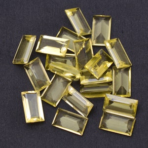 AAA+ Natural Lemon Quartz 8x14mm Octagon Cut Stone | Clear Lemon Quartz Loose Semi Precious Gemstone Calibrated Stones for Jewelry Making
