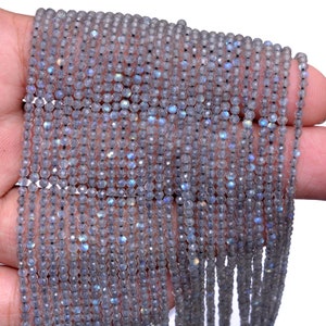 Faceted Labradorite Diamond Beads: Blue Fire Gemstone Strand (15 Faceted Labradorite Diamond Beads: Blue Fire Gemstone Strand (15