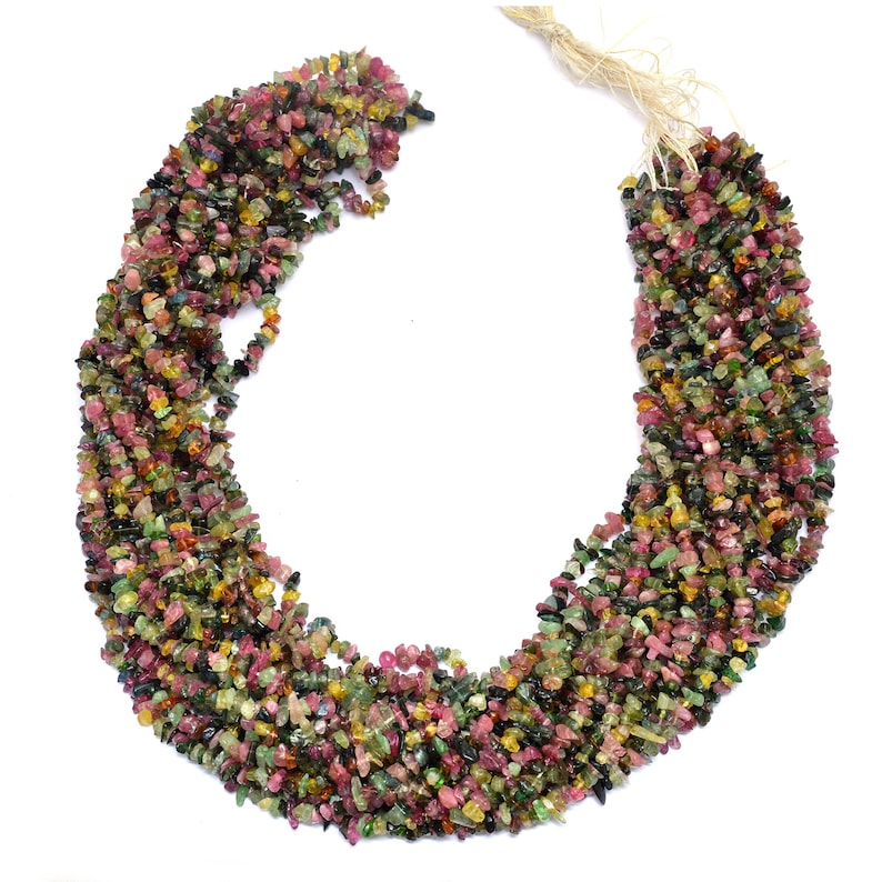 Tourmaline Semi Precious Gemstone Uneven Nuggets Beads 34inch Strand Natural Multi Tourmaline Gemstone Uncut Chips 3mm-5mm Smooth Beads