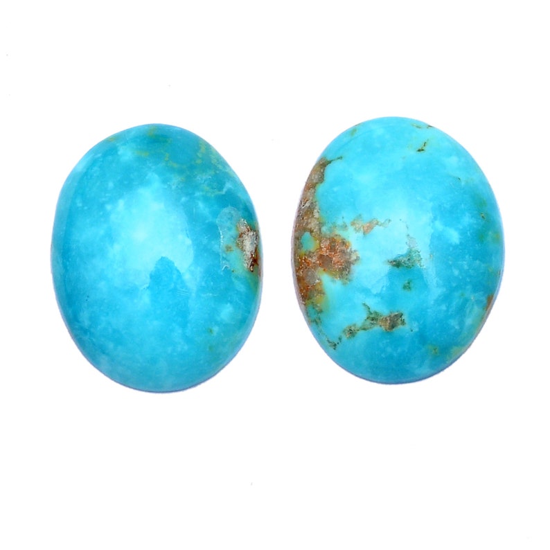 13Carats Pair Turquoise 13x17mm Loose Cabs Turquoise Gemstone Oval Cabochon Pair Natural AAA Turquoise Semi Precious Gemstone Cabochon