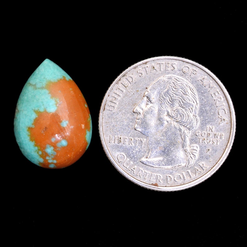 7 Carats Cab Turquoise 14x19mm Cabochon Arizona Turquoise Pear Cabochon Natural Turquoise Semi Precious Loose Gemstone Cabochon