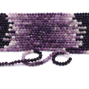 Natural AAA+ Sugilite 3mm-4mm Faceted Loose Beads for Jewelry | Multi Purple Sugilite Semi Precious Gemstone Rondelle Beads | 13inch Strand