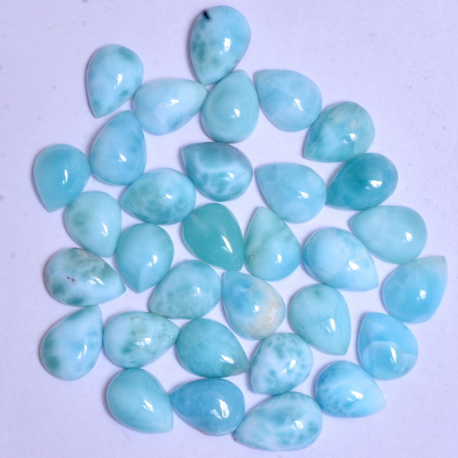 Cabochon Larimar Naturel - République Dominicaine - 10.4g - Azul Cielo - #LC68