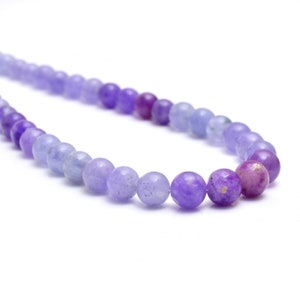 AAA+ Purple Hackmanite UV Reactive Gemstone 6mm-8mm Smooth Round Beads | Tenebrescence Hackmanite Color Change Loose Beads | 13inch Strand