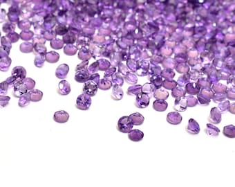 Amatista africana de 2 mm, 2,5 mm y 3 mm, piedra redonda tallada / Amatista natural AAA, gema semipreciosa facetada suelta, lote de piedras redondas talladas para joyería.