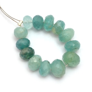 Natural Rare Grandidierite 6mm-8mm Semi Precious Gemstone Graduating Faceted Rondelle Beads | 13 Loose Beads