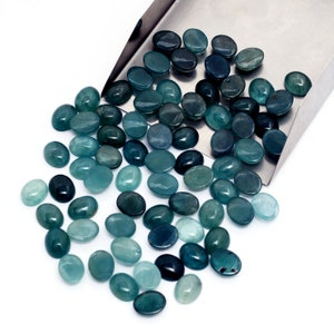 Natural Grandidierite 8x10mm Oval Cabochon, Rare Gemstone Flat Back Lot, AAA+ Grandidierite Semi Precious Gemstone Smooth Cabs for Jewelry