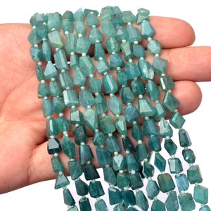 Extremely Rare Natural Grandidierite 8mm-10mm Faceted Nuggets | 14&quot; Strand | AAA+ Grandidierite Semi Precious Gemstone Fancy Tumbled Beads