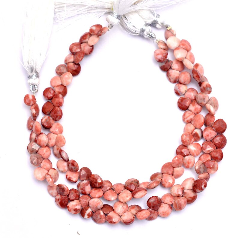 8inch Strand Natural Red Jasper Gemstone 6mm-7mm Faceted Heart Briolette Beads Sumatra Jasper Semi Precious Gemstone Beads for Jewelry