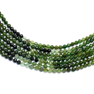 AAA Green Tourmaline Gemstone 2.5mm Faceted Beads 13 Strand Natural Rare Green Tourmaline Semi Precious Gemstone Loose Rondelle Beads image 4