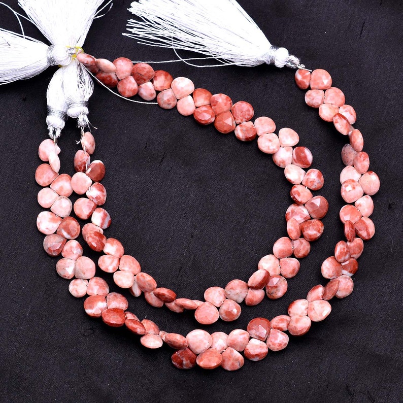 8inch Strand Natural Red Jasper Gemstone 6mm-7mm Faceted Heart Briolette Beads Sumatra Jasper Semi Precious Gemstone Beads for Jewelry