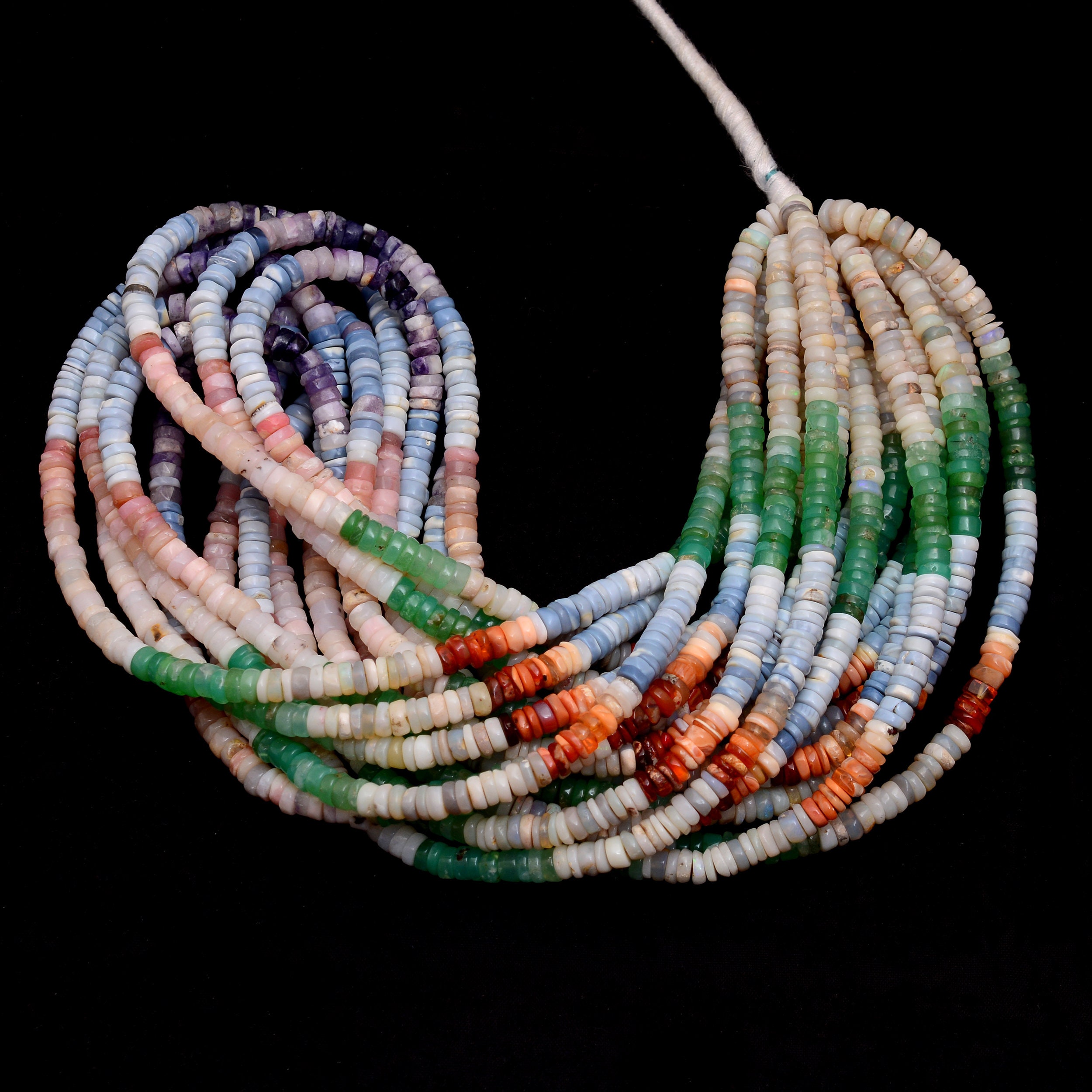 Natural Australian Ethiopian Opal Heishi Tyre Shape Beads, 4-6mm