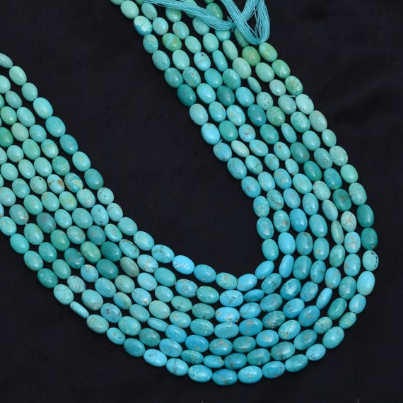 Pietre Preziose Di Qualità Rara Perline Turchese Grande Foro Di Forma - Foto 10