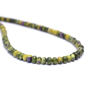 AAA+ Atlantasite Gemstone 3mm-4mm Smooth Rondelle Beads | Natural Rare Stichtite Semi Precious Gemstone Loose Beads for Jewelry | 18&quot; Strand
