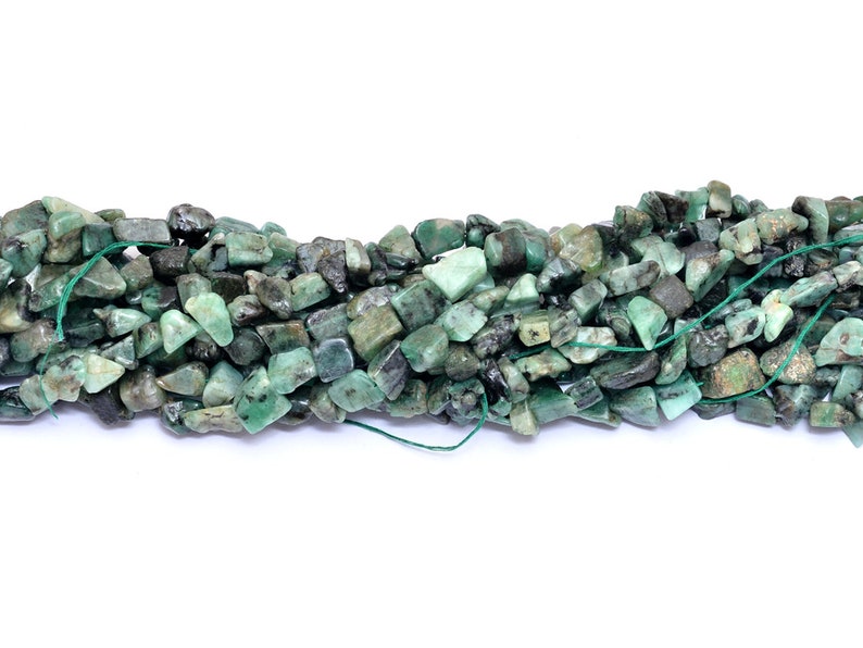 14inch Strand Precious Green Emerald Gemstone Smooth Uneven Tumble Beads for Jewelry Making Natural Emerald 8mm-12mm Raw Rough Nuggets