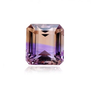 Natural AAA+ Ametrine Gemstone Octagon Cut Stone | Bi-Color Ametrine Semi Precious Gemstone Faceted Loose Octo Step Cut Piece For Jewelry
