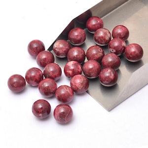 Natural Rare AAA+ Pink Thulite 12mm Smooth Round Loose Beads | Thulite Semi Precious Gemstone Smooth Round Beads for Jewelry Making