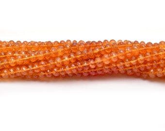 AAA+ Imperial Topaz Gemstone 6mm Faceted Rondelle | Natural Gold Imperial Topaz Precious Gemstone Hand Cut Loose Beads | 14inch Strand