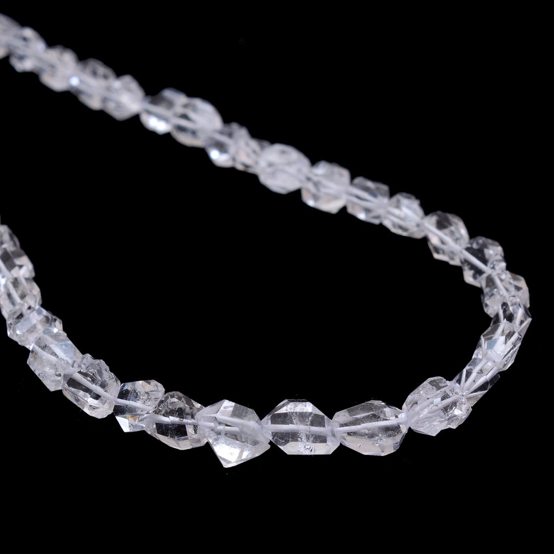 Raw Herkimer Diamond Quartz Clear 6mm9mm Oval Nuggets 8inch Etsy