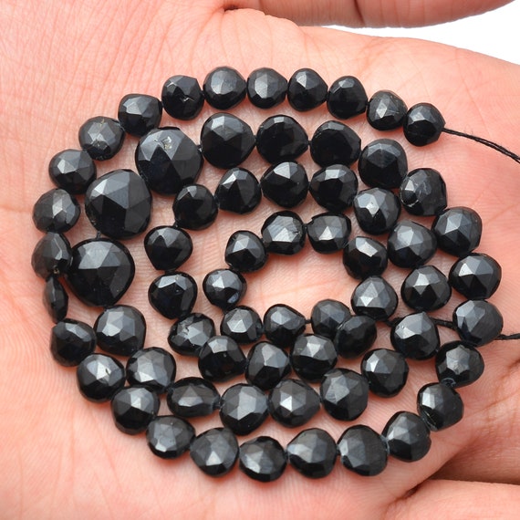 AAA+ ブラックトルマリン ジェムストーン 6mm～10mm ファセットカット