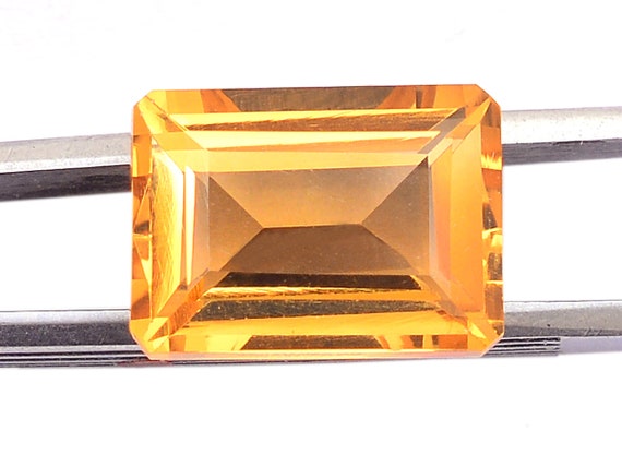 Citrine Gemstone Faceted Loose Octagon Cut Stone Natural Citrine  Semiprecious Rare Gemstone Faceted Octagon Cut Stone Citrine Loose Gems