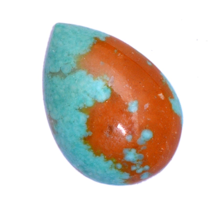 7 Carats Cab Turquoise 14x19mm Cabochon Arizona Turquoise Pear Cabochon Natural Turquoise Semi Precious Loose Gemstone Cabochon
