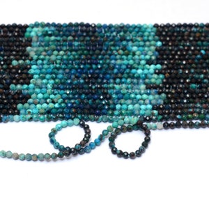 Natural Chrysocolla Gemstone 3mm-4mm Faceted Rondelle Beads | Multi Chrysocolla Semi Precious Gemstone Loose Faceted Beads | 13&quot; Strand