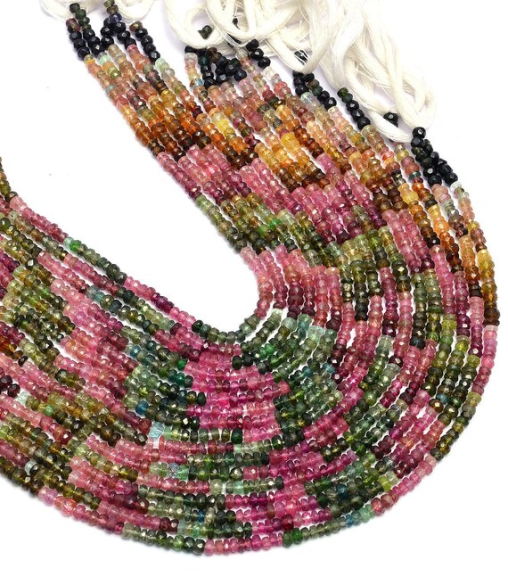 Perline Rondelle Sfaccettate In Pietra Di Luna Multipla ~~2 Fili - Foto 2