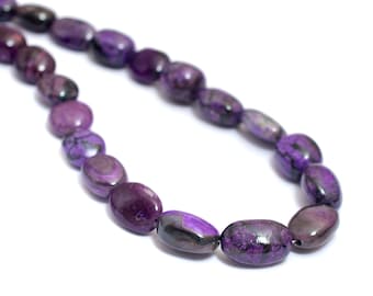 AAA+ ダークパープル スギライト 8mm-12mm スムースオーバルナゲット