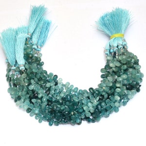 AAA+ Grandidierite Gemstone 6x9mm Pear Briolette Faceted Beads | 8inch Strand | Natural Grandidierite Semi Precious Gemstone Pear Briolette