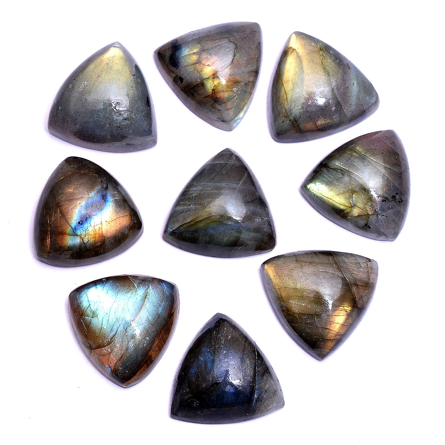 天然ラブラドライト 20 mm ルース トリリオン カボション | 天然ハイ